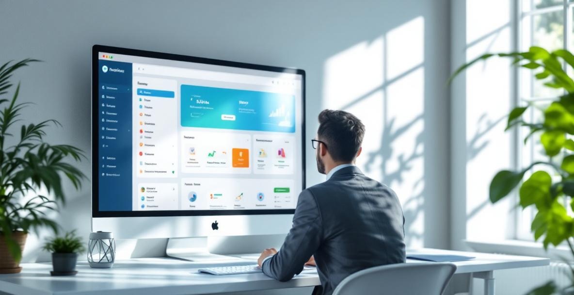 Modern website dashboard on a computer screen highlighting improved navigation elements.
